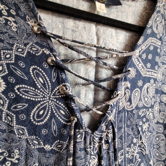 Boho Western Paisley Bandana Print Dress - Picture 4 of 4